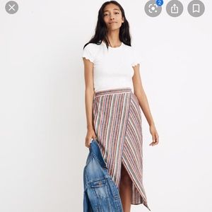 Madewell overlay skirt in rainbow strip